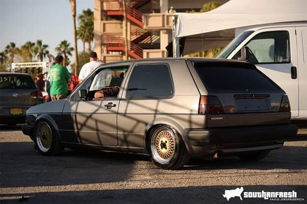 Lowered VW Golf hatchback