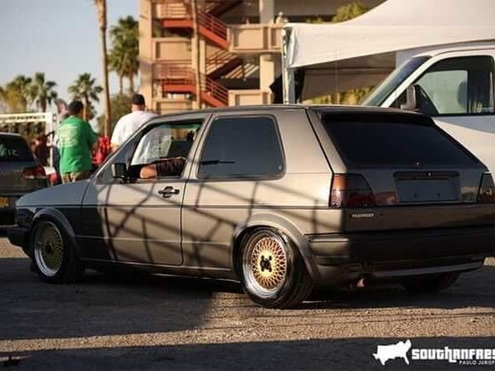 Lowered VW Golf hatchback